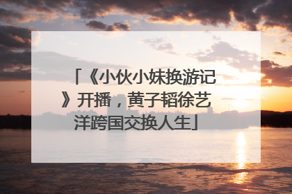 《小伙小妹换游记》开播，黄子韬徐艺洋跨国交换人生