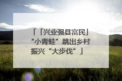 「兴业强县富民」“小青蛙”跳出乡村振兴“大步伐”