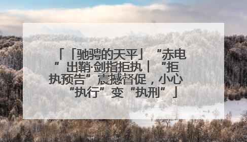 「驰骋的天平」“赤电”出鞘·剑指拒执︱“拒执预告”震撼督促，小心“执行”变“执刑”