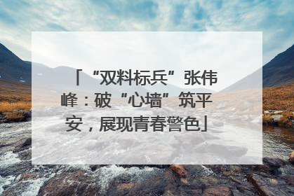 “双料标兵”张伟峰：破“心墙”筑平安，展现青春警色