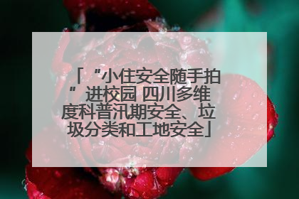 “小住安全随手拍”进校园 四川多维度科普汛期安全、垃圾分类和工地安全