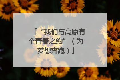 “我们与高原有个青春之约”（为梦想奔跑）