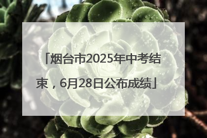 烟台市2025年中考结束，6月28日公布成绩