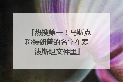 热搜第一！马斯克称特朗普的名字在爱泼斯坦文件里