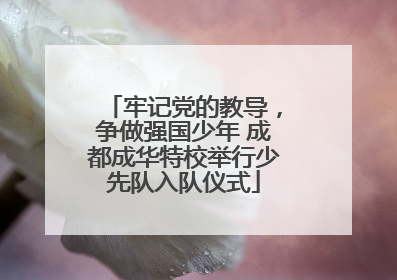 牢记党的教导，争做强国少年 成都成华特校举行少先队入队仪式