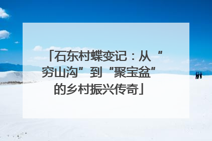 石东村蝶变记：从“穷山沟”到“聚宝盆”的乡村振兴传奇