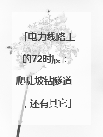 电力线路工的72时辰：爬陡坡钻隧道，还有其它