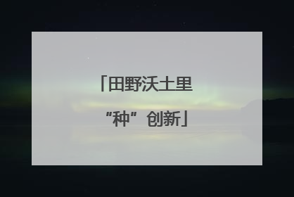 田野沃土里“种”创新