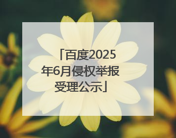 百度2025年6月侵权举报受理公示
