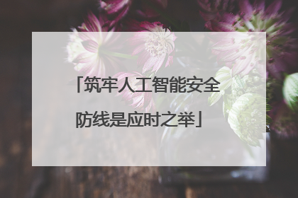 筑牢人工智能安全防线是应时之举