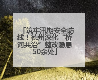 筑牢汛期安全防线！德州深化“桥河共治”整改隐患50余处