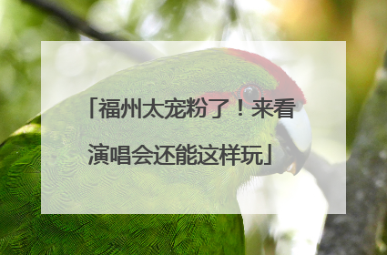 福州太宠粉了！来看演唱会还能这样玩