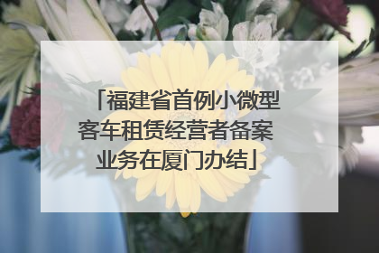福建省首例小微型客车租赁经营者备案业务在厦门办结