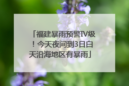 福建暴雨预警Ⅳ级！今天夜间到3日白天沿海地区有暴雨