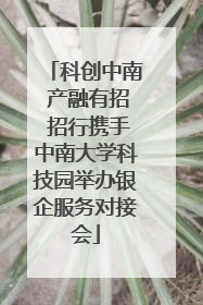 科创中南 产融有招 招行携手中南大学科技园举办银企服务对接会