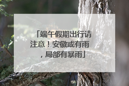 端午假期出行请注意！安徽或有雨，局部有暴雨