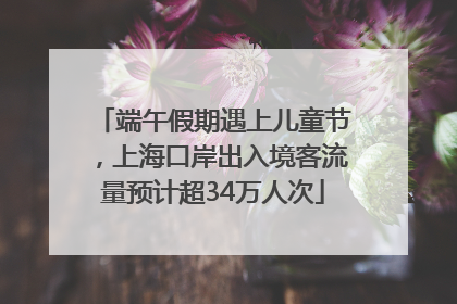 端午假期遇上儿童节，上海口岸出入境客流量预计超34万人次
