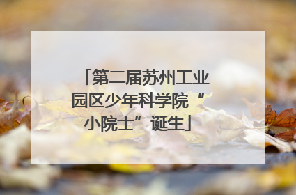 第二届苏州工业园区少年科学院“小院士”诞生