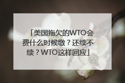 美国拖欠的WTO会费什么时候缴？还续不续？WTO这样回应