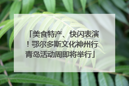 美食特产、快闪表演！鄂尔多斯文化神州行青岛活动周即将举行