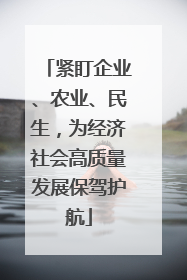 紧盯企业、农业、民生，为经济社会高质量发展保驾护航