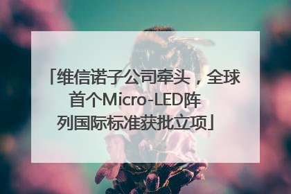 维信诺子公司牵头，全球首个Micro-LED阵列国际标准获批立项