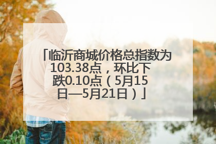 临沂商城价格总指数为103.38点，环比下跌0.10点（5月15日—5月21日）