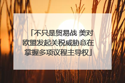 不只是贸易战 美对欧盟发起关税威胁意在掌握多项议程主导权