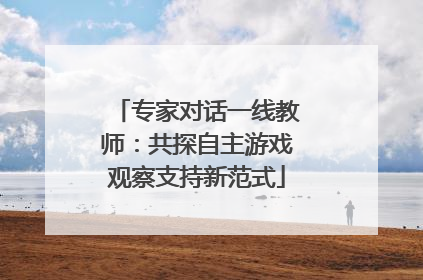 专家对话一线教师：共探自主游戏观察支持新范式