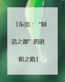 东莞：“制造之都”的进阶之路