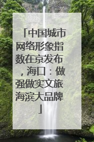 中国城市网络形象指数在京发布，海口：做强做实文旅海滨大品牌