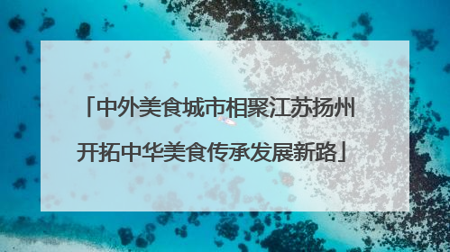中外美食城市相聚江苏扬州 开拓中华美食传承发展新路