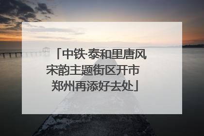 中铁·泰和里唐风宋韵主题街区开市 郑州再添好去处