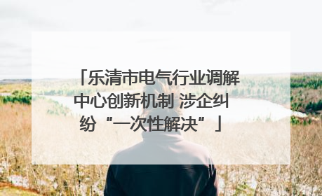 乐清市电气行业调解中心创新机制 涉企纠纷“一次性解决”