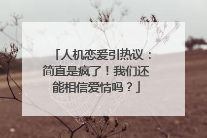 人机恋爱引热议：简直是疯了！我们还能相信爱情吗？