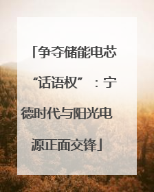争夺储能电芯“话语权”：宁德时代与阳光电源正面交锋