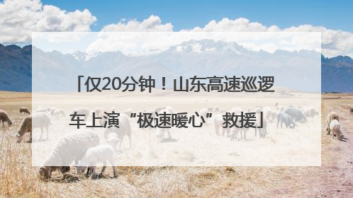 仅20分钟！山东高速巡逻车上演“极速暖心”救援