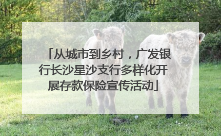 从城市到乡村，广发银行长沙星沙支行多样化开展存款保险宣传活动
