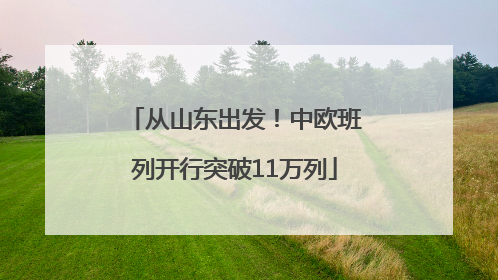 从山东出发！中欧班列开行突破11万列
