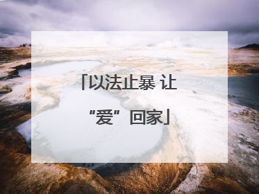 以法止暴 让“爱”回家