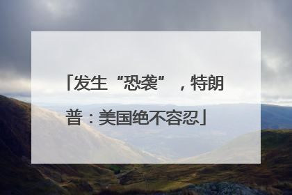 发生“恐袭”，特朗普：美国绝不容忍