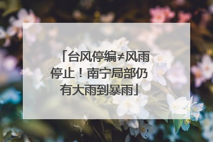 台风停编≠风雨停止！南宁局部仍有大雨到暴雨
