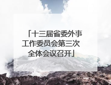 十三届省委外事工作委员会第三次全体会议召开