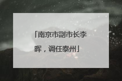 南京市副市长李晖，调任泰州