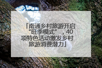 南通乡村旅游开启“旺季模式”，40项特色活动激发乡村旅游消费潜力