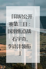 印尼公开赛第三日：国羽焦点战 石宇奇、李诗沣领衔
