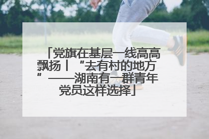 党旗在基层一线高高飘扬丨“去有村的地方”——湖南有一群青年党员这样选择