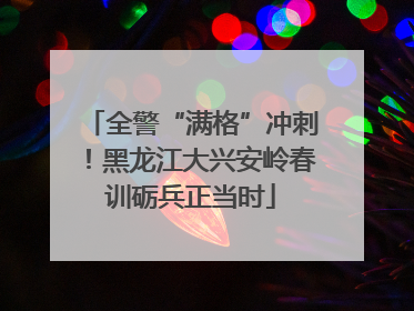 全警“满格”冲刺！黑龙江大兴安岭春训砺兵正当时
