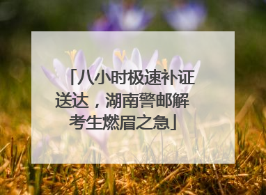 八小时极速补证送达，湖南警邮解考生燃眉之急