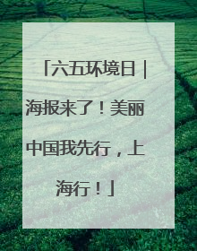 六五环境日｜海报来了！美丽中国我先行，上海行！